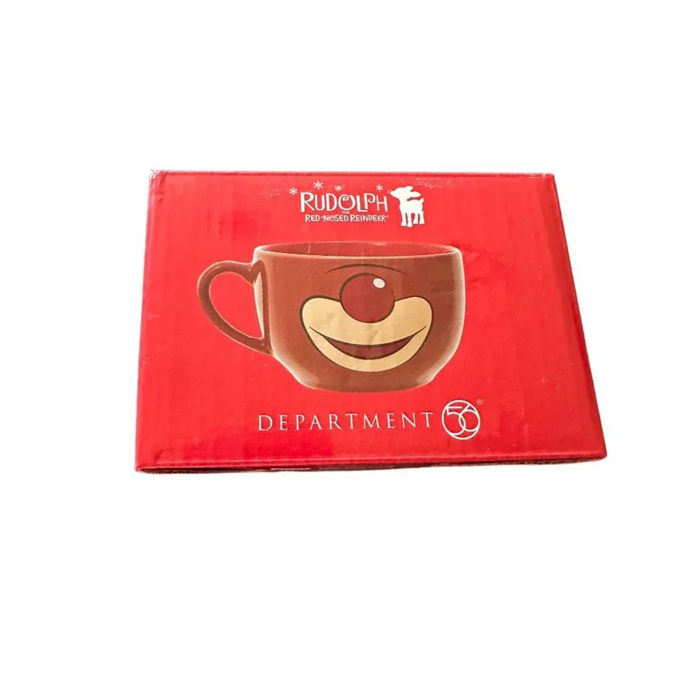 Rudolph 🔴 🦌 the Red Nosed‎ Reindeer Dept 56 latte mug